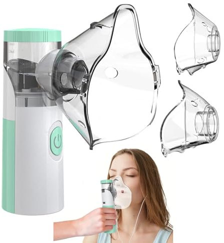 Aerosol Portatile Silenzioso, Nebulizzatore Inalatore Silenzioso Macchina Aerosol Adulti con 2 Maschere e Boccaglio Efficace per Alleviare la Respirazione Nebulizzatore Aerosol per la casa e il Viaggi