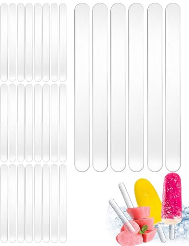 KGDUYC 30 piezas de palitos de acrílico - palitos de helado reutilizables molde para cake pop palitos de cakesicle transparentes para palitos de pastel para helado casero, pasteles, postres