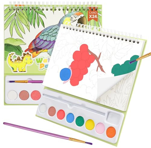 AYESY Malbuch mit Wasserfarben für Kleinkinder, Aquarellpapier für Kinder, Kunsthandwerksgeschenk zum Zeichnen im Alter von 3-10 Jahren, Geburtstagsgeschenke Weihnachtsgeschenke für Kinder