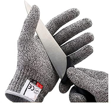 Gants Anti Coupure, Gants résistants aux coupures Protection de niveau 5 de qualité alimentaire, gants de cuisine de sécurité for le traitement des filets de poisson et la sculpture sur bois s'appliqu