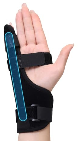 XFSRG Proteggi Dita Regolabile Stecca Dito Mano Tutore Mano Destra e Sinistra Supporto per Dito per Attività Quotidiane e Riposo Notturno(Nero, S)