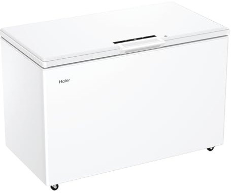 Haier Gefriertruhe CHEST SERIE 3 HCE420D I 418 L Tiefkühltruhe mit Innenbeleuchtung, Schnell-Gefrierfunktion & Low Frost I Freezer Kühltruhe inkl. 3 Metallkörben I Energieklasse D