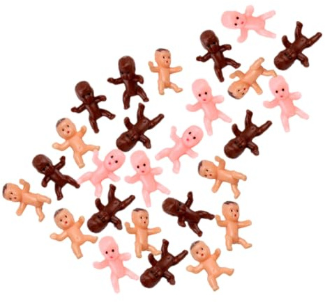 VILLFUL 60 Piezas Mini Bebés de Plástico para Decoración Fiesta Figuras Realistas de Niña Pequeño para Favores de Shower y Familiares