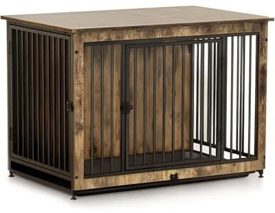 zooprinz Designer Hundebox 98 x 65 x 70 cm- Stilvolles Möbelstück - EIN eleganter Hundeschrank mit dekorativer Oberplatte im warmen Holz Look. Für Zuhause, drinnen/innen – Rückzugsort für Hunde
