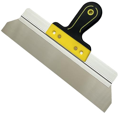 12in/30cm Flexible Plaster Scraper with Ergonomic Soft Handle and Stainless Steel Blade for Walls, Ceilings, Drywall, plasterboard, Smooth finishes, DIY renovations, and Wallpaper Removal