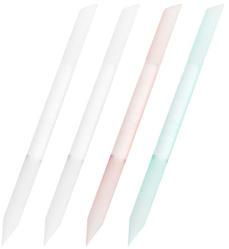 HAMPPLIES 4 Teiliges Glas Nano Feilen Set Für Nägel Und Nagelhaut Maniküre Glasstäbchen Nagelhautfeilen Glasstäbchen Nagelpuffer Aus Glas Nagelhautschieber Aus