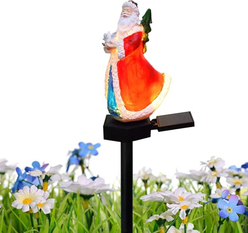 Illuminazione natalizia solare per esterni – Stand ornamentali di Babbo Natale, celebrazioni festive del percorso luminoso | impermeabili ad energia solare per ornamento da cortile notturn