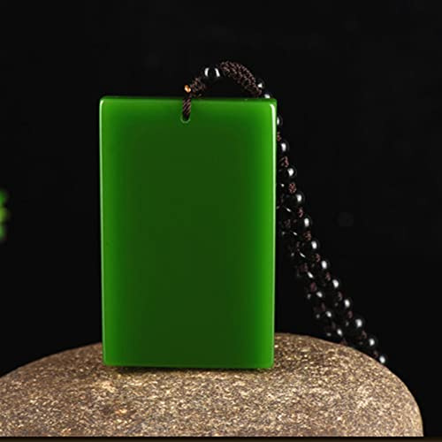 YCQYM Jade Vert Chinois sans Assiette Collier Pendant
