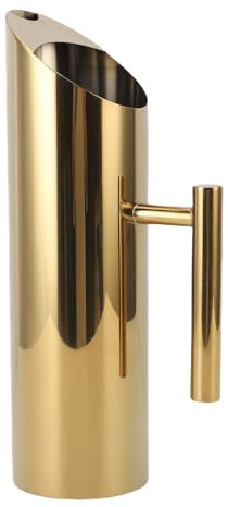 KIMISS Jarra de Agua de Acero Inoxidable de 1,5 L, Recipiente Moderno para Bebidas con Asa para Bebidas Frías y Calientes, Ideal para té Helado y café (GOLD)