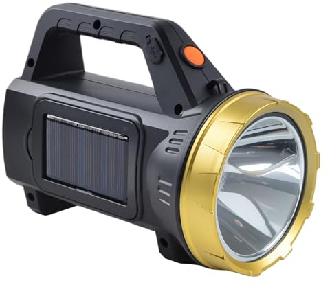 Lampe de poche LED solaire – Lampe de poche LED rechargeable | Lampe solaire haute lumen F´lashlight, 3 modes lumineux et étanche, ultra lumineuse à main pour la chasse, l'inspection à la maison, la