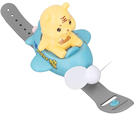 Masyrt Ventilatore portatile per orologi – Mini ventilatore per orologi Cartoon Tiger USB ricaricabile portatile portatile ventilatore da polso sicuro e durevole ABS per amici e con design a tigre dei
