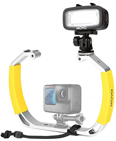 Movo DiveRig2 XL Diving Rig Bundle with Waterproof LED Light - Compatible with GoPro HERO, HERO5, HERO6, HERO7, HERO8, HERO9, HERO10 and Waterproof Action Cam - Scuba Accessories for Underwater Camera
