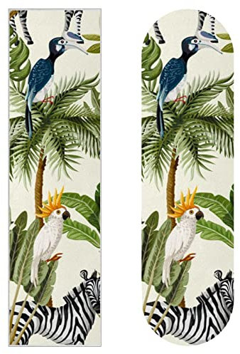 Exotische Bäume und Tiere, 2 Stück Skateboard-Griptape Bogen Schleifpapier Longboard Aufkleber Roller Deck Sandpapier