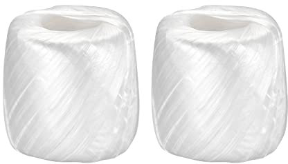 sourcing map Poliéster Nylon Plástico Cuerda Cordel Doméstico Atado para Embalaje Jardinería Artesanía, 100m Longitud, Blanco Paquete de 2