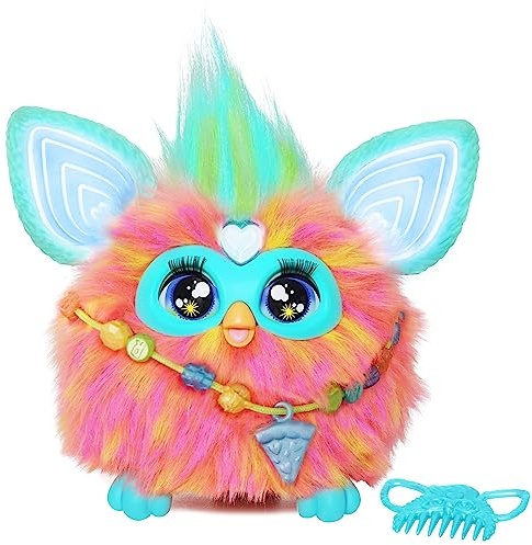 Furby Coral Interactive Plush Toy - English Version, 6 inch