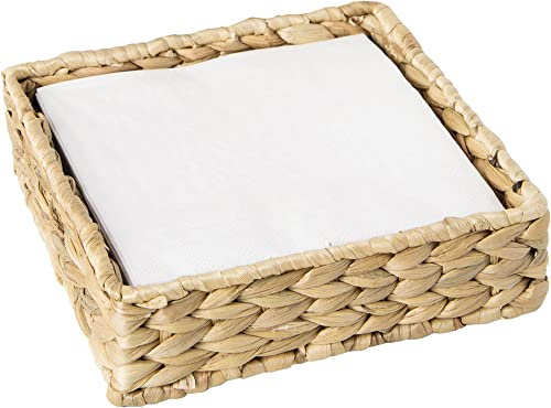 IHR Ideal Home Range NH9500 - Servilletero tejido para almuerzo, madera, jacinto de agua