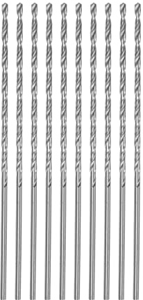 sourcing map 10pcs Extra Long Drill Bits, 1.6mm HSS Drill Bit with High Speed Steel Straight Shank 75mm Length for Metal Woodwork Plastic Aluminum Alloy