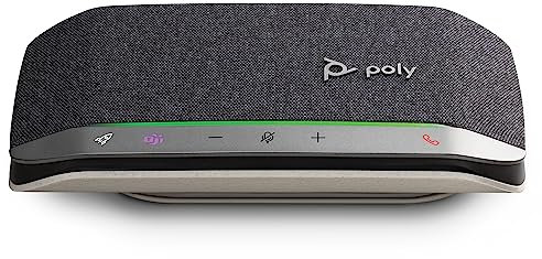 Poly Sync 20, Vivavoce per Conferenze Senza Filo, Connessione Bluetooth 5.1, USB-A e USB-C, Audio con Riduzione Rumore ed Eco, Autonomia 20 Ore, Adatto per Teams, Compatibile con Windows e macOS, Nero
