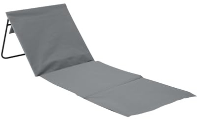 Orion91 - Faltbare Strandmatte mit Rückenlehne, Stahl und Oxford-Stoff, Garten, wasserdicht, Tragegriff, 153 x 51 x 42 cm (L x B x H), Grau, Blau, Grün oder Rot