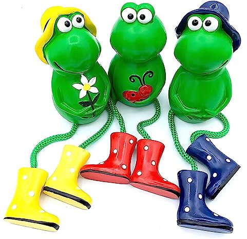 3PCS Outdoor Garden Ornaments - Frog Sitting Toad Plant Pot Perchers - Waterproof Resin Frog Garden Statues - Indoor/Outdoor Decoration - Sculpture Figurine for Patio Lawn Yard Décor