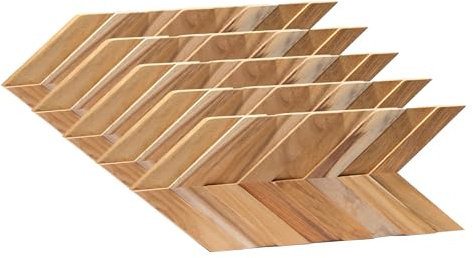 Rebel of Styles - UltraWood Teak Chevron - 0,09 m² / 1 pièce - Panneaux muraux 3D/parements/plaques en teck - Décoration murale - Lambris élégant pour murs intérieurs