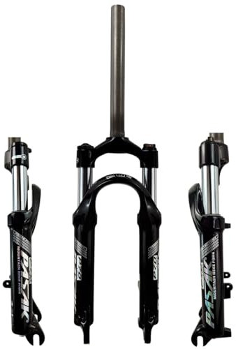 20 Zoll Mountain Front Gabel Mountainbike Vordere Gabel Fahrrad Federgabel Mechanische Verriegelung 100×10mm QR Federweg 85mm Fahrradgabel Federung 1-1/8 Gerades Rohr (Color : Black Glossy, Size :