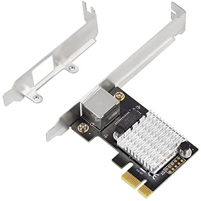Ashikoi Carte réseau PCI Express 2,5 G 100/1000 M/2500 M RJ45 Adaptateur réseau PCIe 2,5 G Gigabit Etherent Carte réseau I225