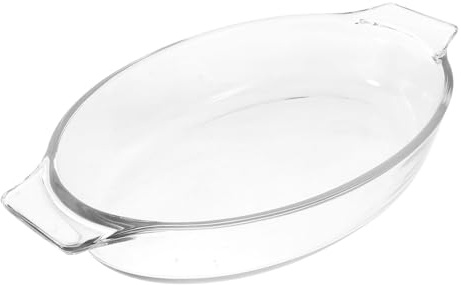RORPOIR Glass Baking Dish Double Handle Oval Baking Dish for Roasting and Household Kitchen Supplies