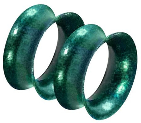 Taffstyle Flesh Tunnel Ohr Ear Plug Ohrpiercing Silikon Piercing extra flexibel Weich 1 Paar metallic glänzend Grün 25mm
