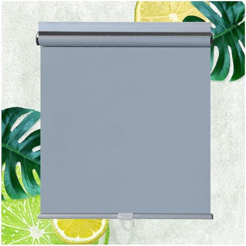 100% Blackout Roller Blinds, Blackout Curtains No Drilling, Sunshade Roll Up Blinds for Windows Doors, Sun Protection Privacy Roller Shades,grey-60x200cm/24 * 79in