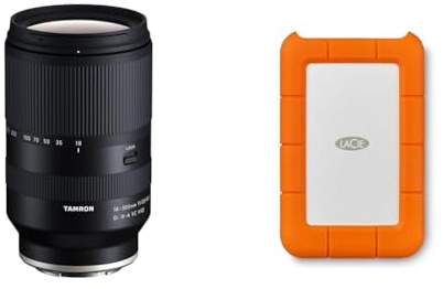 TAMRON - 18-300mm F/3.5-6.3 Di III-A VC VXD - Zoom lens for APS-C mirrorless Sony cameras & LaCie Rugged Mini, 2TB, 2.5, Portable External Hard Drive, for PC and Mac, Shock