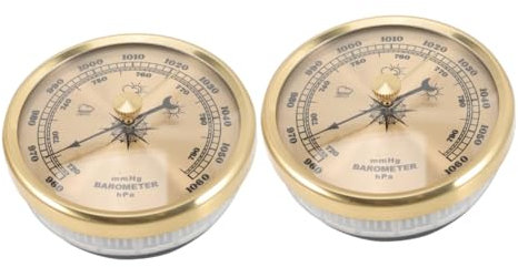 BESPORTBLE 2piezas Barómetro Aneroide Portátil Calibrable Para Doméstico Estación Meteorológica Práctica y Precisa Para Jardín