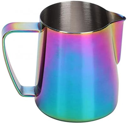QXSJEDYCH set salsiera 350ml brocca for caffè in acciaio inox tazza for schiumare il latte bricco for il latte tazza colorata nera for Latte Art accessori da cucina for il caffè salsiera con coperchio