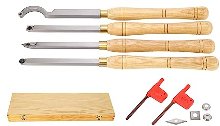 ANKROYU 4 Stück Holzdrehmeißel, Drehmeißel aus Hartlegierung, verschleißfester Drehmeißel, Holzbearbeitungsmeißel zum Meißeln