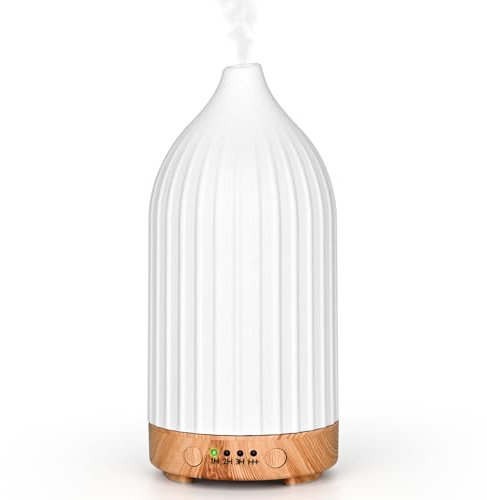 Vankarr Aroma Diffuser für ätherische öle Ultraschall Luftbefeuchter Duftöl Duftlampen Aromatherapie Diffusor für Yoga Büro Schlafzimmer, Weiß (100ml)