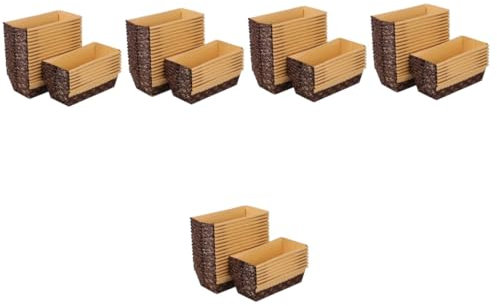 PRETYZOOM 5 Juegos Bandeja De Pan Cacerola Moldes para Hornear Pan Junquillo Sartenes Latas De Pan Horneado Estera Lata De Pan Molde para Pastel Platos Panettone Coffee Papel 25 Piezas * 5