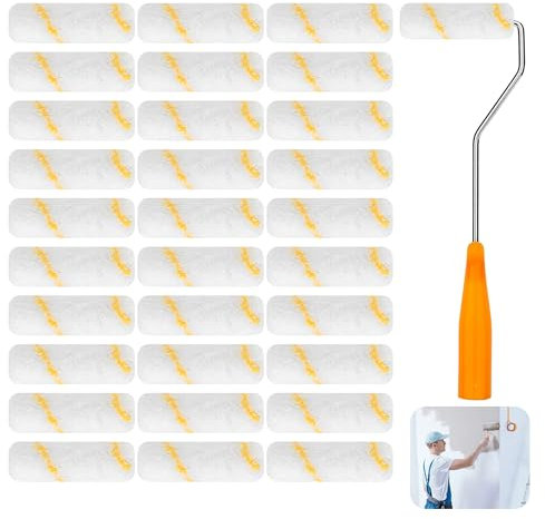 Set di 30 rotoli di vernice per pittura professionale, con manico per lavori di pittura, ristrutturazione, decorazione architettonica da parete e necessità di pittura (10,5 cm)