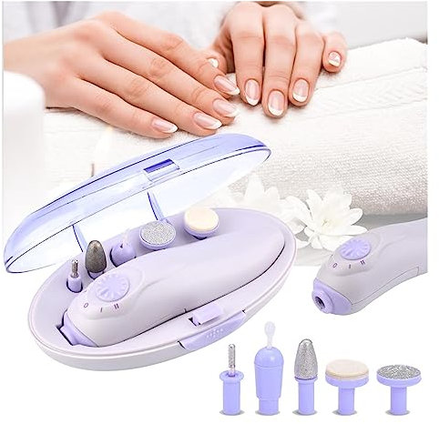 ZKLGS Torno para Uñas Kit de manicura y pedicura eléctrico, Conjunto de Herramientas de manicura y pedicura Multifuncional, Kit de Taladro de uñas eléctrico inalámbrico for Hombres o Mujeres, uñas C