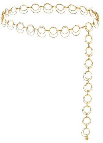 JDGFH Gürtel Gold,Damen Gürtel Gold,Golds Mode Taillengürtel Kettengürtel,Kettengürtel Verstellbare Taillenkette,Verstellbare Taillenkette aus Metall für Damen(XL)