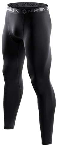 Niksa Pantalones de compresión para hombre, leggings deportivos de secado rápido, mallas de capa base, transpirables, para correr, fitness, baloncesto, ciclismo, entrenamiento, 1 unidad: negro *1, L