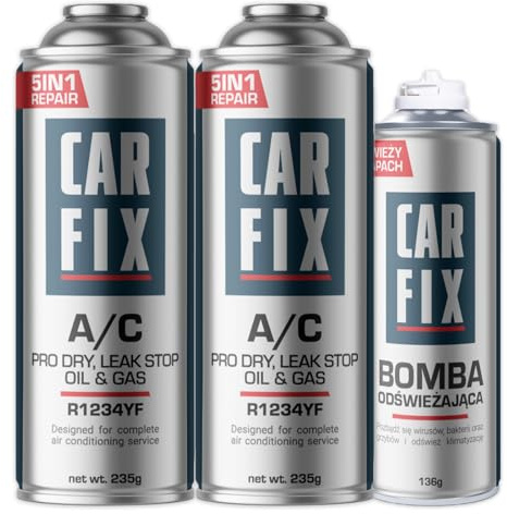 CARFIX, sustituto r1234yf, Sellador, refrigerante para aire acondicionado de automóviles, equivalente a 660 g, 2 latas, 5 en 1, 235g,