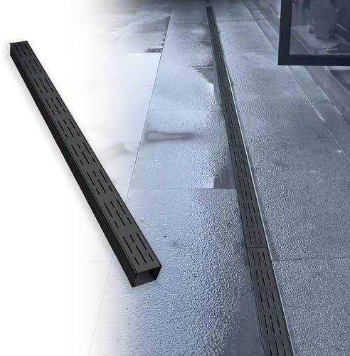 Narrow Black Stainless Steel Drainage Grate Outdoor Trench System for Rainwater Commercial Garden Gutter Kitand Stylish Water Drain Cover