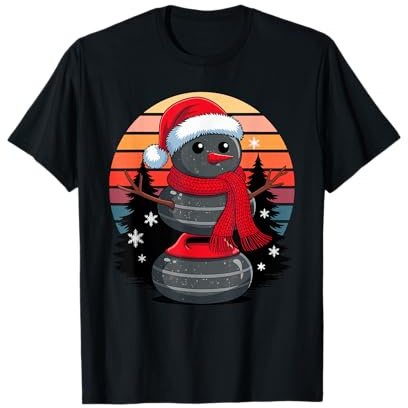 Noël Bonhomme De Neige Curling Pierre X-Mas Curleur T-Shirt