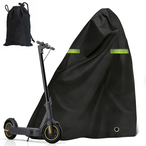 Funda Impermeable para Patinete Eléctrico,130x120cm,Cubierta Exterior/Interior de Poliéster Oxford con Bandas Reflectantes y Bolsa de Almacenaje,Protección contra Lluvia,Polvo,Nieve,Viento y Rayos UV