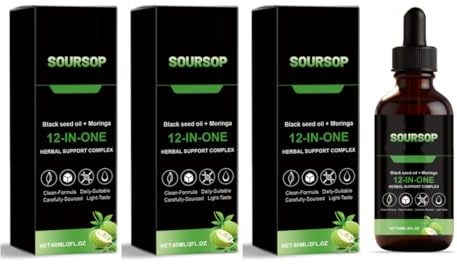 Aceite de guanábana líquido | Apoyo inmunitario e intestinal | 60 ml/2 onzas líquidas,3pcs