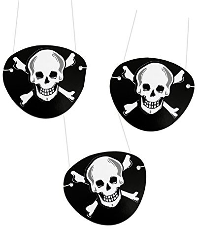 Oblique Unique® 12 x Piraten Augenklappen aus Filz - Seeräuber Fasching Karneval Piratenkostüm Geburstag