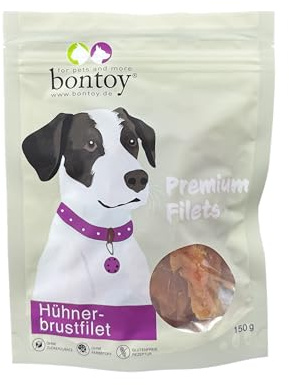 BONTOY Hähnchenbrustfilet I 150g I im Wiederverschließbarem Beutel I schonend Luftgetrocknet I Kauspaß für ihren Hund (15 Pack)