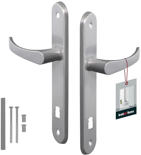 KOTARBAU poignée de porte 90mm gauche droite bit serrure argent garniture de porte ensemble de porte poignée de porte poignée de porte poignée ensemble chambre porte longue plaque alu