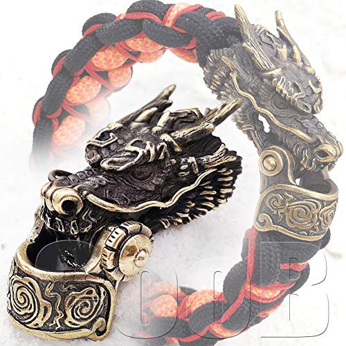 CooB EDC Handgegossene Paracord Schnalle Schäkel Perle Dragon Drache. Luxus Paracord Schnallen Fesseln Schlösser Sperren für kontrollierteierte Armbänder Herstellung 1 Stück / Lot (Dragon Bronze)