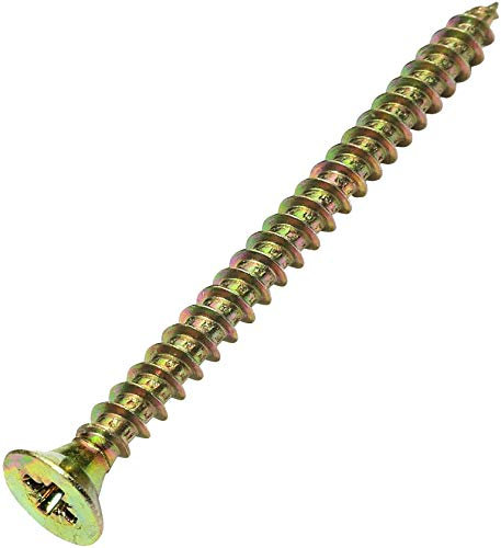 AERZETIX - Juego de 100 - Tornillo para madera - Ø3x40mm - Acero Latón Metal - Cabeza fresada - Huella Cruciforme Pozidriv - Color latón - C45146
